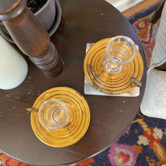 Set of 2 Dart Craftsman NY NY Brass Chamber Candle Holders - Picture 2 of 6